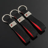 Audi Sline Car Logo Suede Keychain Key Ring Holder