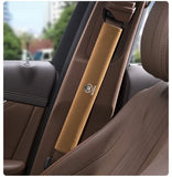 2pcs 33cm Skoda Logo Suede Car Seat Safety Belt Pads Shoulder Protection Cover