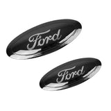3pcs Stainless Steel Car Steering Wheel Sticker Auto Front Head Decal Rear Emblem Badge for Ford Everest Taurus Escort Territory Mondeo Edge Escape ST Line Explorer