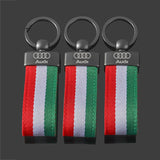 Audi Nylon Webbing Car Logo Key Chain Keychain Keyring