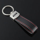 Audi Logo PU Leather Metal Car Keychain