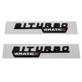 1Pair Mercedes Benz BITURBO 4MATIC 2017-2021 ABS Car Rear Sticker