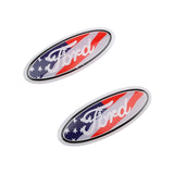 58x22mm Ford Epoxy Aluminum Car Steering Wheel Emblem Sticker Decal