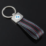 BMW Metal Leather Car Key Chain Holder Keyring Pandant