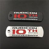 Jeep Rubicon 10th Anniversary Metal Car Body Side Sticker Trunk Emblem Badge