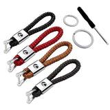 Lexus Logo PU Leather Braided Rope Car Keychain