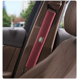 2pcs 33cm Land Rover Logo Suede Car Seat Safety Belt Pads Shoulder Protection Cover