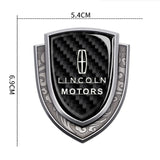 Lincoln Metal Carbon Fiber Shield Car Rear Sticker Auto Window Emblem Badge Decal