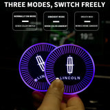 2pcs Lincoln Car Water Coasters 7-color LED Light Cup Mat Holder