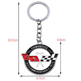 Chevrolet Corvette 25th Anniversary Logo Metal Car Key Rings Keychain Pendant