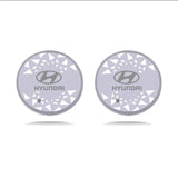 2pcs Hyundai Logo Car Water Coasters 7-color LED Light Cup Mat Holder