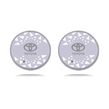 2pcs Toyota Logo Car Water Coasters 7-color LED Light Cup Mat Holder
