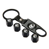 4pcs/set Lexus Car Air Valve Stem Cap Auto Tyre Valve Covers with Keychain