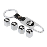 4pcs/set Volkswagen VW GTI S Racing Rline Logo Car Air Valve Stem Cap Auto Tyre Valve Covers with Keychain