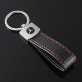 Mercedes Benz Metal Leather Car Keychain Auto Key Ring Holder Pendant