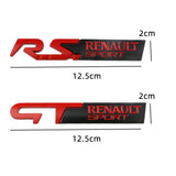 RS GT Renault SPORT Logo Metal Car Rear Sticker Emblem Badge Decal