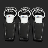 BMW M Power Car Logo Leather Keychain Key Ring Pendant