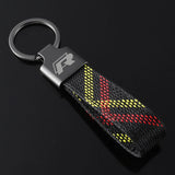 Volkswagen VW R Logo Oxford Webbing Car Keychain Pendant Key Chain Holder