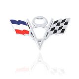 Chevrolet V8 Flag Metal Car Rear Sticker Decal Auto Trunk Emblem Badge