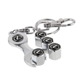 4pcs/set Lexus Logo Car Air Valve Stem Cap Auto Tyre Valve Covers with Wrench