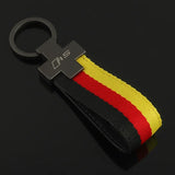 Audi RS Sline Car Logo Nylon Webbing Metal Keychain Key Ring