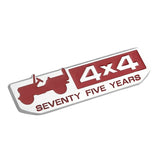 Jeep 4x4 75 Years Logo Metal Car Front Grille Emblem Badge Trunk Sticker Decal