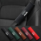2pcs 21x6cm Audi Sline Logo Suede Car Seat Safety Belt Pads Shoulder Protection Cover
