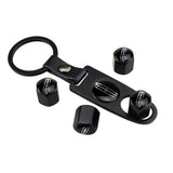 4pcs/set Lincoln Car Air Valve Stem Cap Auto Tyre Valve Covers with Keychain