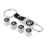 4pcs/set Lexus Car Air Valve Stem Cap Auto Tyre Valve Covers with Keychain