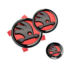 80/90mm ABS Skoda Car Front Hood Emblem Rear Badge Sticker Steering Wheel Decal