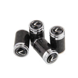 4pcs/set Lexus Logo Carbon Fiber Car Air Valve Stem Cap Auto Tyre Valve Covers