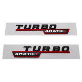 1Pair Mercedes Benz TURBO 4MATIC 14-16 ABS Car Rear Sticker