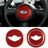 Carbon Fiber Car Steering Wheel Stickers Decoration for Mini Cooper