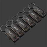 Audi A3 A5 A7 A8 A4L A6L A8L Car Logo Leather Key Chain Key Ring Pendant