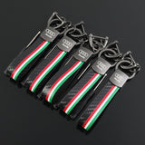 Audi Car Logo Leather Keychain Keyring Pendant