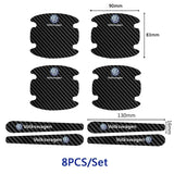 Volkswagen VW Carbon Fiber Car Door Bowl Handle Anti-collision Protective Stickers Scratches Film