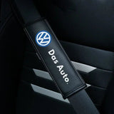 2pcs Volkswagen VW Leather Car Seat Belt Pad Covers Shoulder Pads