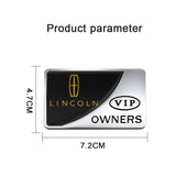 Lincoln VIP OWNERS Metal Car Stickers Rear Emblem Badge