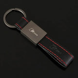 Audi RS Sline Car Logo Leather Keychain Key Holder Keyring