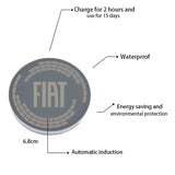 2pcs Fiat Logo Car Water Coasters 7-color LED Light Cup Mat Holder