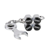 4pcs/set GMC Logo Car Air Valve Stem Cap Auto Tyre Valve Covers with Wrench
