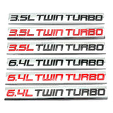 Ford 3.5L 6.4L TWIN TURBO Metal Car Rear Sticker Auto Body Side Emblem Badge Decal