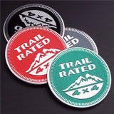 Jeep Trail Rated 4x4 Metal Car Rear Sticker Decal Auto Body Side Emblem Badge