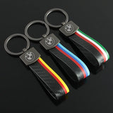 BMW Metal Leather Car Keychian Key Ring Holder