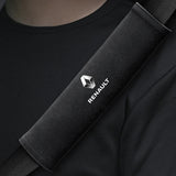 2pcs 21x6cm Renault Logo Suede Car Seat Safety Belt Pads Shoulder Protection Cover