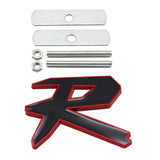 Car Front Grille Sticker Auto Body Side Decal Badge R Logo for Honda Crosstour Odyssey Insight Elysion CRZ Vezel City Civic