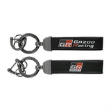 Toyota GR Sport Gazoo Racing Logo Leather Car Keychain Key Ring