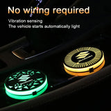 2pcs Suzuki Logo Car Water Coasters 7-color LED Light Cup Mat Holder