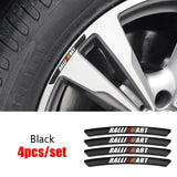 4pcs/set 9cm Mitsubishi Ralliart  Aluminum Alloy Car Wheel Rim Tyre Sticker