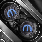 2pcs/set Chrysler Mopar Carbon Fiber Car Water Coaster Non-slip Mat
